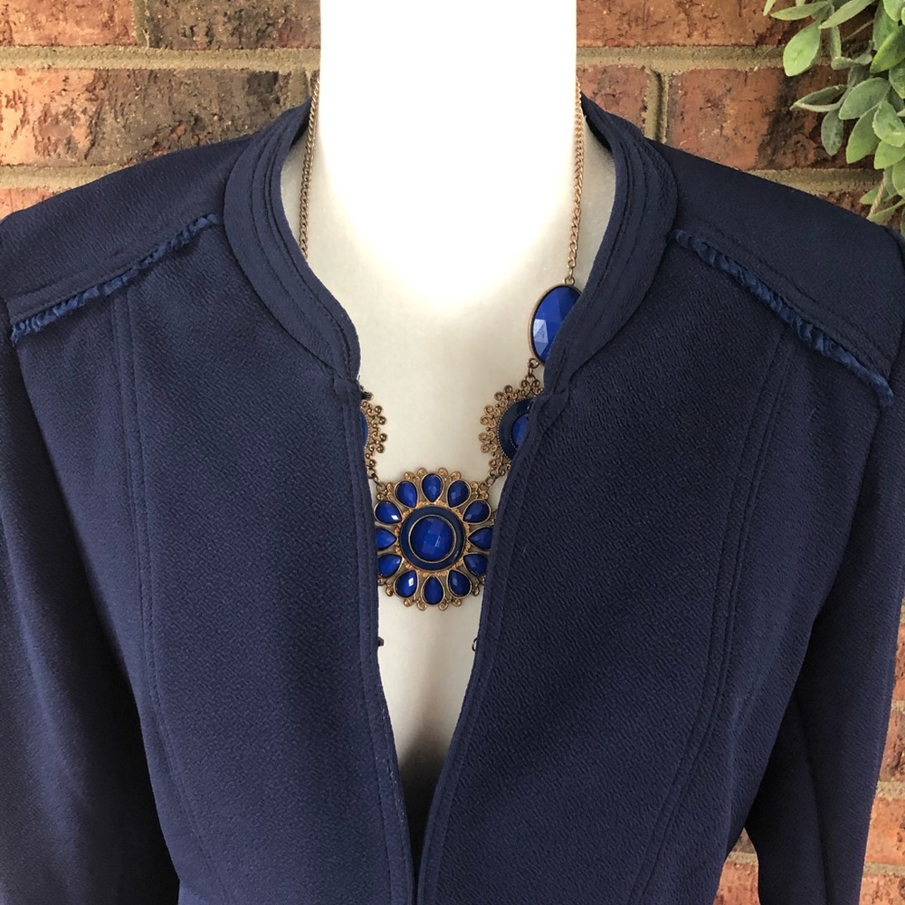 { KATE ROSY } Blue Lightweight Ruffle Blazer - Picture 5 of 8